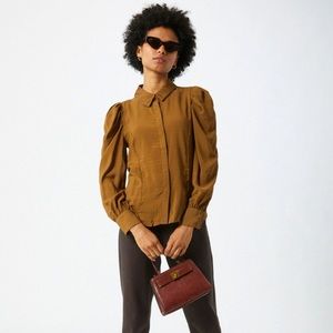 VILA Textured Blouse Button Up Size 2